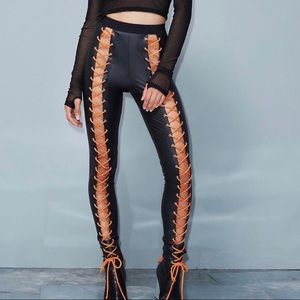 Black and Orange Corset Leggings